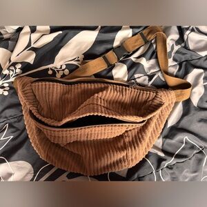SOLD! Brown Corduroy Crossbody Bag